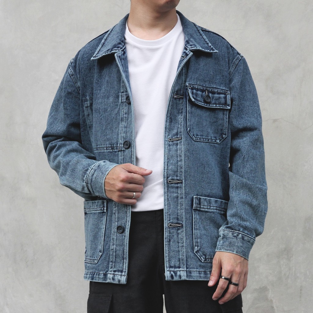 Jual Russell Denim Work Jacket Blue Washed [ Jaket Work Denim Pria ...