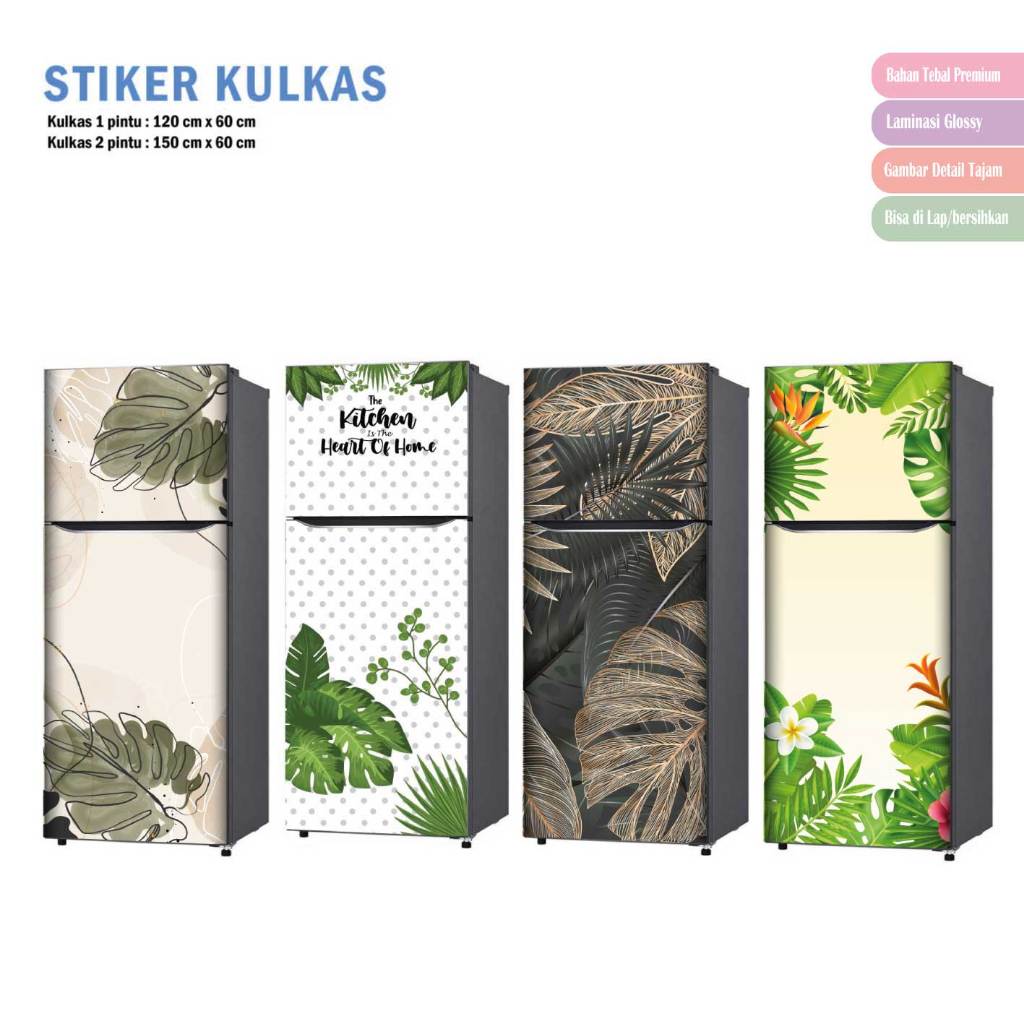 Jual Stiker Kulkas 1 Pintu dan Sticker Kulkas 2 pintu Monstera | Shopee ...