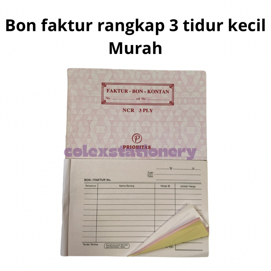 Jual Bon / Bon Faktur Kontan Murah NCR Rangkap 3 Ply Ukuran Kecil ...