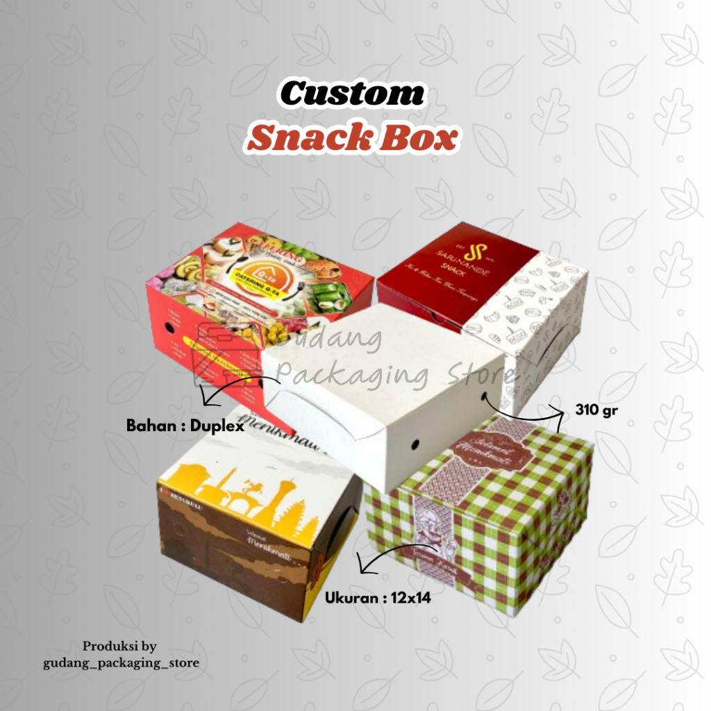 Jual Cetak Custom Snack Box Ukuran 12x14 | Dus Snack | Dus Kemasan