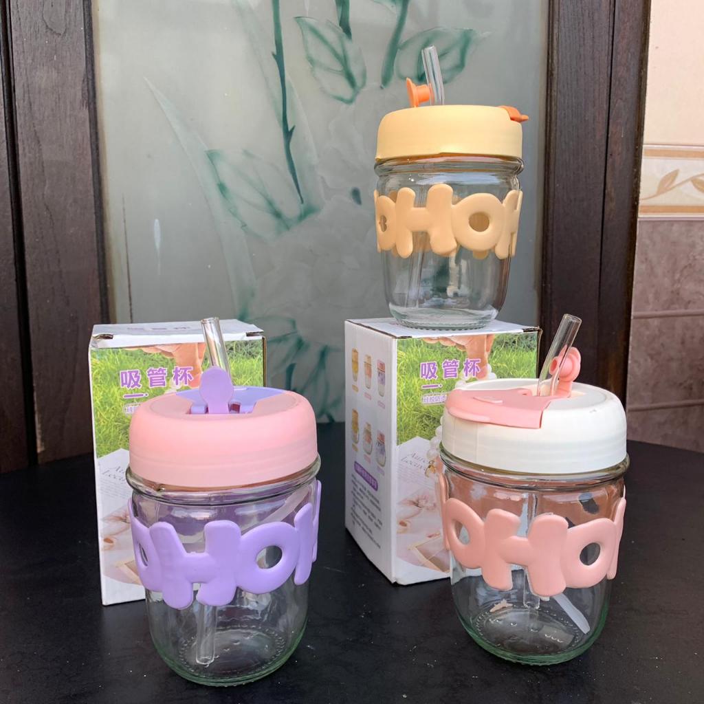 Jual Tumbler Gelas Minum Kaca Hoho Kaca Aesthetic Box Shopee Indonesia