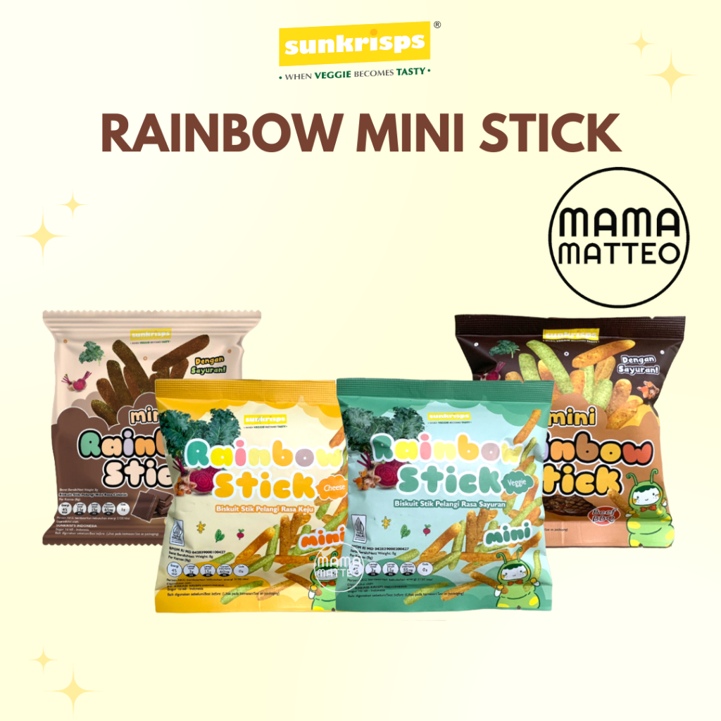 Jual SUNKRISPS Rainbow Stick Mini Travel Size 8gr / Cemilan Stick ...
