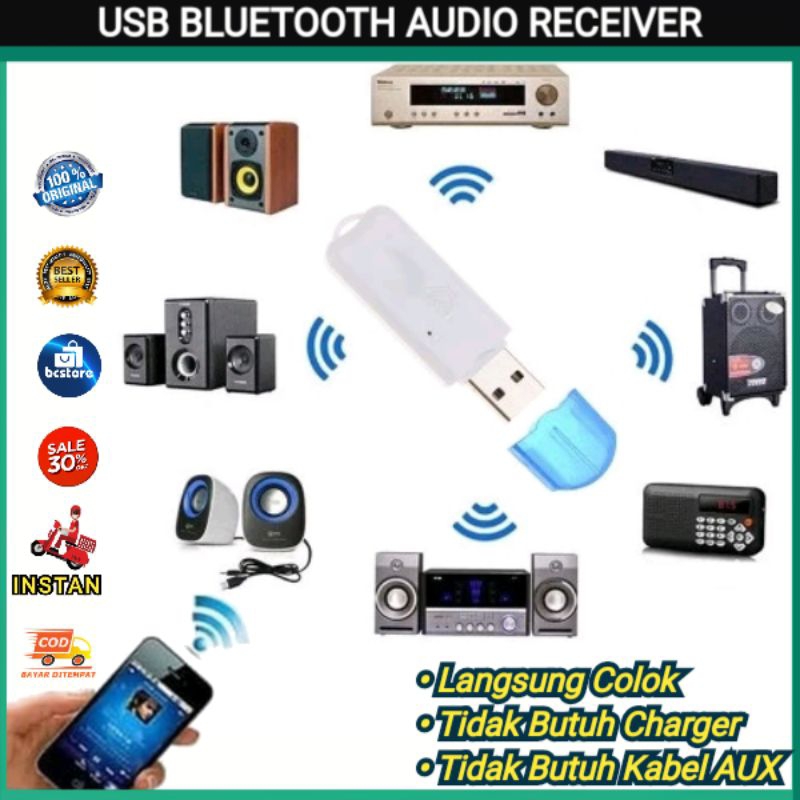 Jual USB Bluetooth Audio Receiver With Mic / Dongle Wireless HP Ke ...