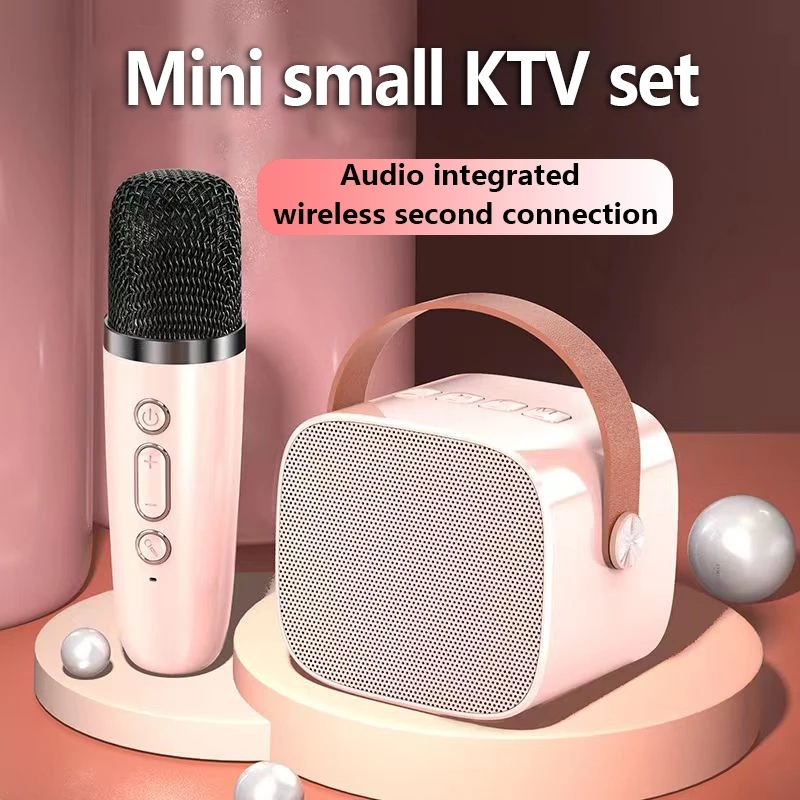 Jual Speaker Bluetooth Karaoke 2 Mic Set Mini Full Bass Portable ...