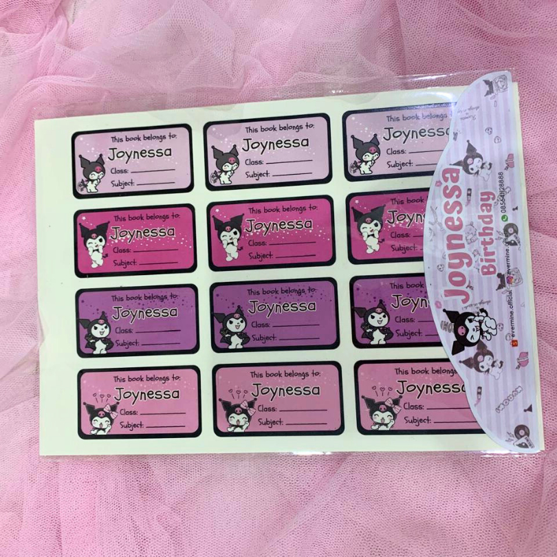 Jual Sticker Label Buku Custom Nama Tanpa Minimal Order Souvenir ...