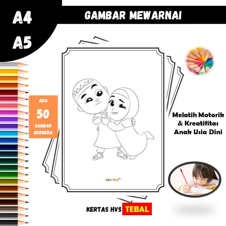 Jual Lembar Gambar Mewarnai Anak Kertas Mewarnai Kertas Gambar Kartun ...