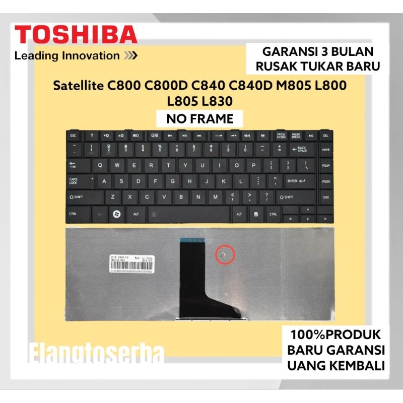 Jual Keyboard Toshiba Satellite C800 C800D C840 M800 M805 L800 L805 ...