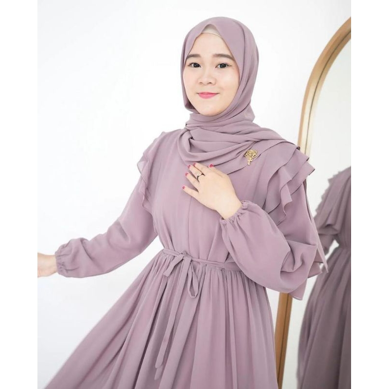 Jual COD /Tasyi Dres Gamis cerutybanydol ful puring hyget Polos, Busui ...
