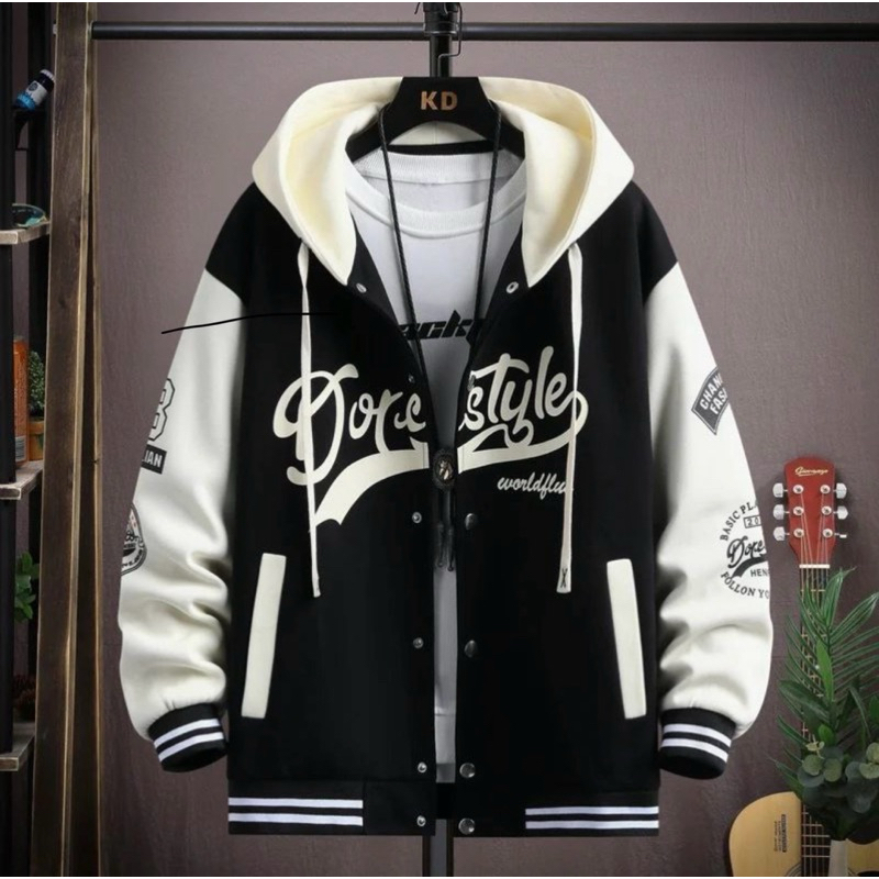 Jual Jaket Varsity Baseball Hoodie DORESTYLE 1 Jaket Baseball hoodie Unisex pria wanita Varsity Jacket Vintage Jaket Baseball Korea Varsity jaket Korean Style Shopee Indonesia