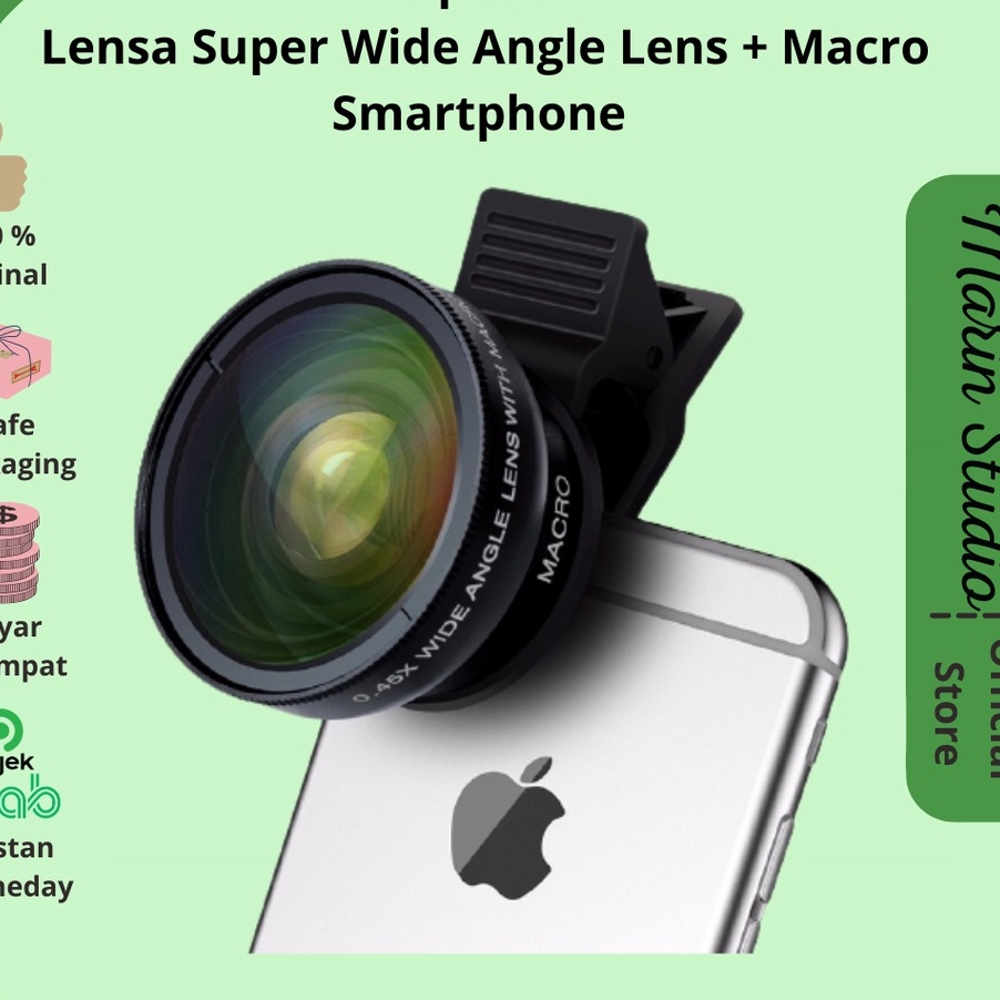 Jual Baru Lensa Super Wide Angle Lens Macro Smartphone APL45WM Original ...