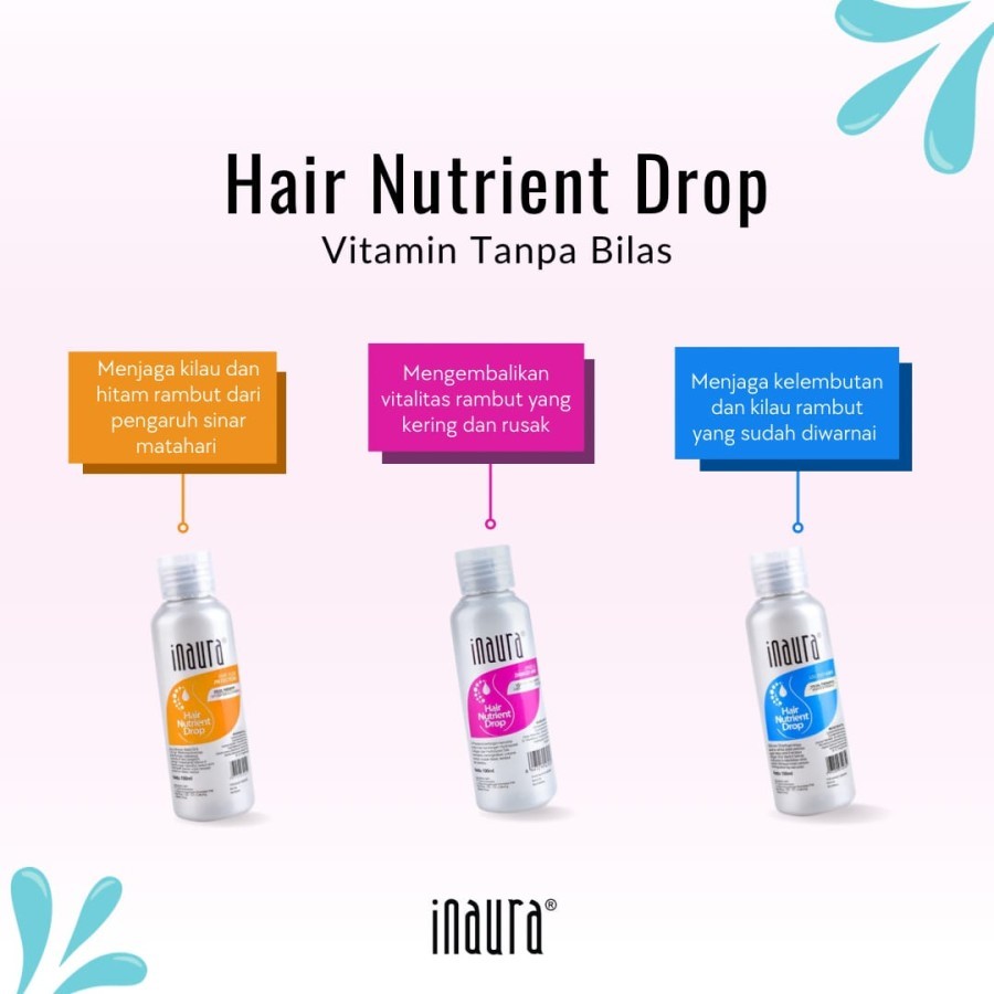 Jual INAURA Hair Vitamin Nutrient Drop 100ml & 8ml | Shopee Indonesia