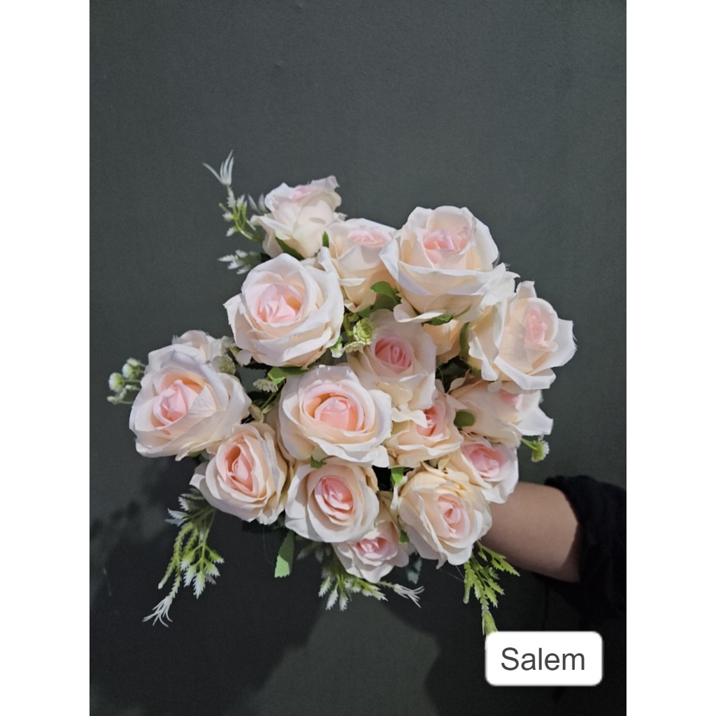 Jual Bunga Mawar Pastel Premium 7 Kuntum / Artificial Premium 7 Head ...