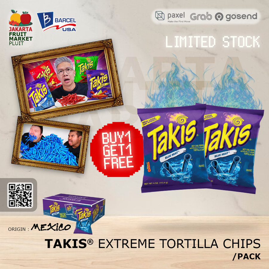 Jual [PROMO] TAKIS EXTREME TORTILLA CHIPS Viral hot chilli pepper corn ...