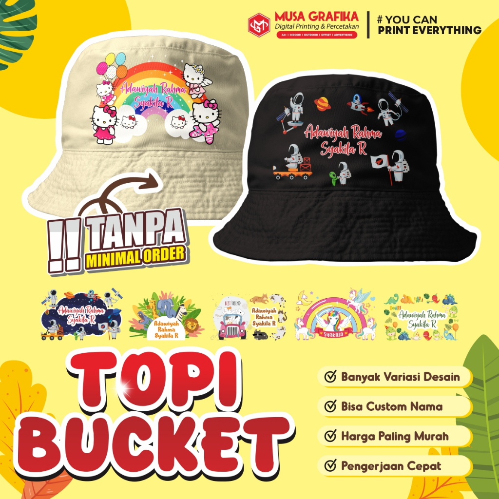 Jual Topi Bucket Hat Custom | Shopee Indonesia