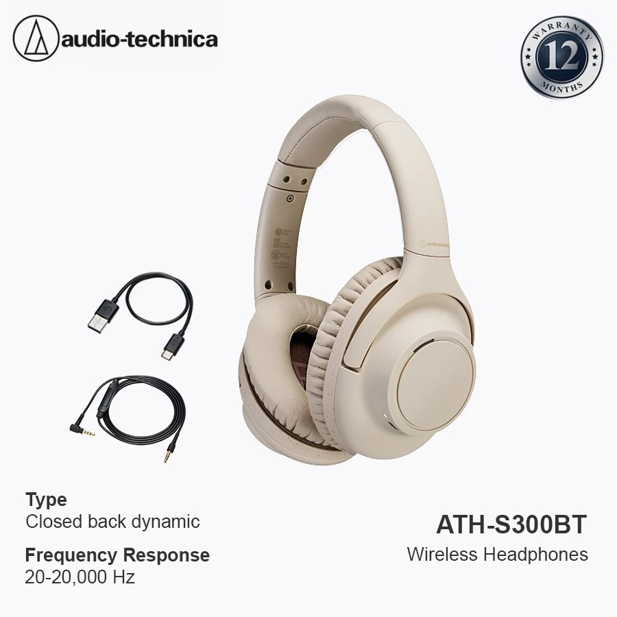 Audio-Technica ATH-S300BT Wireless Headphone with Three Noise Cancelling Mode