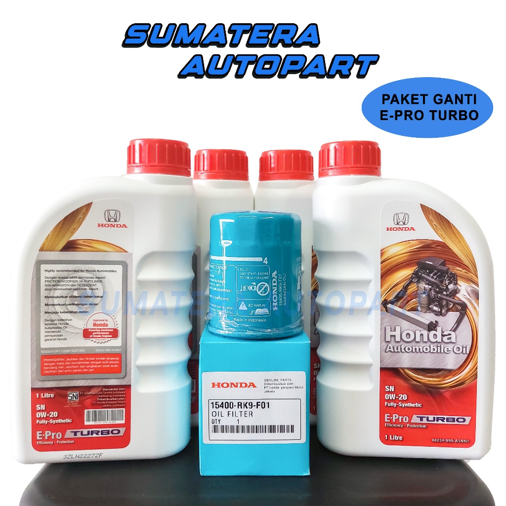 Jual 100% Original Paket Oli Mesin E-Pro Turbo Sn 0W-20 Full