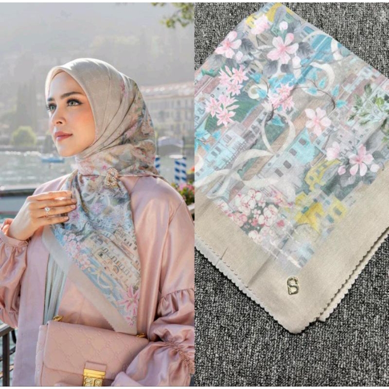 Jual BUTTON scarf motif como terbaru jilbab Button kw mirip ORI