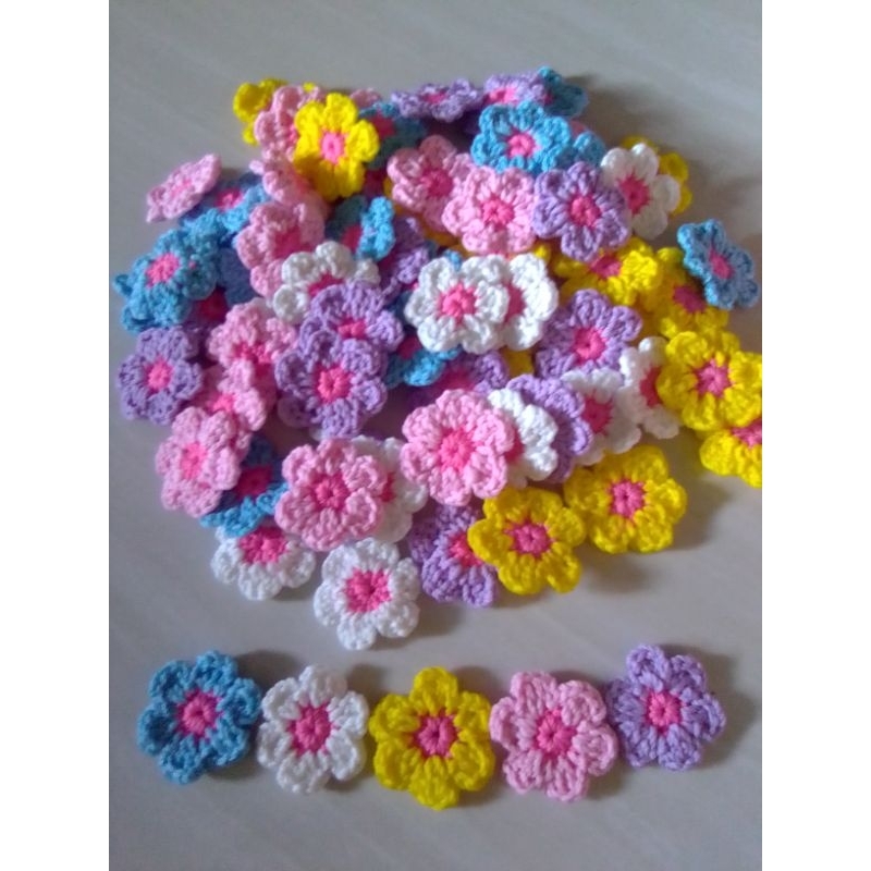 Jual aplikasi bunga rajut 3 (buade) harga satuan | Shopee Indonesia