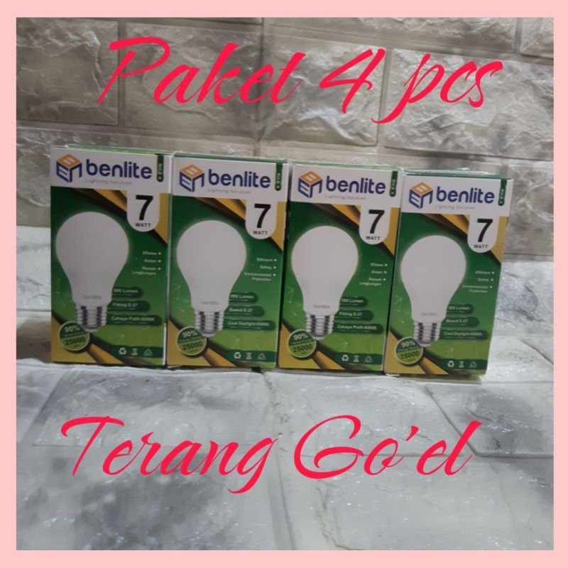 Jual PAKET (4 PCS) LAMPU LED BENLITE BULD A//7 WATT//PAKET MURAH ...