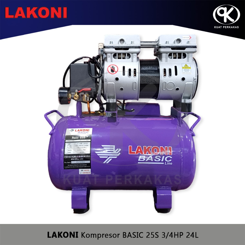 Jual Kompresor Listrik 24L Oilless LAKONI Basic 25S Air Compressor 3 ...