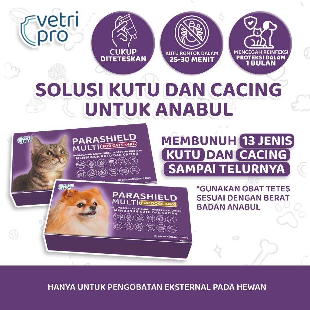 Jual Marmousi - Vetripro Parashield Multi Solusi Kutu dan Cacing Kucing ...