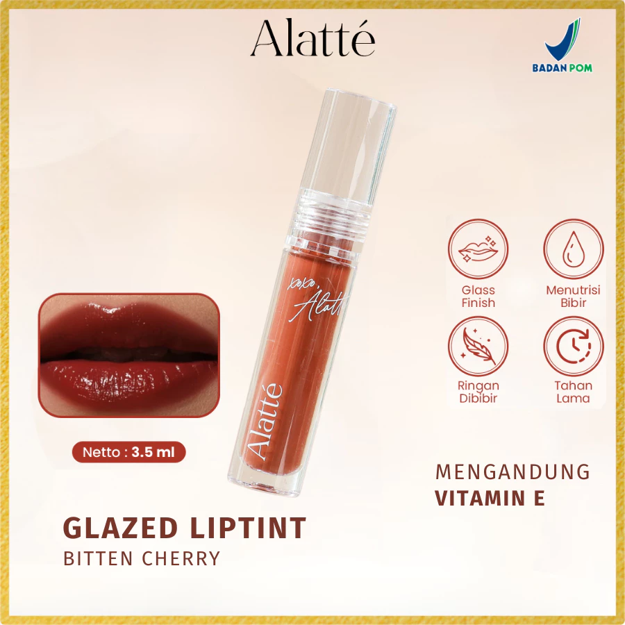 Alatte - Glazed Liptint Glossy Bitten Cherry Long Lasting & Mint Sensation