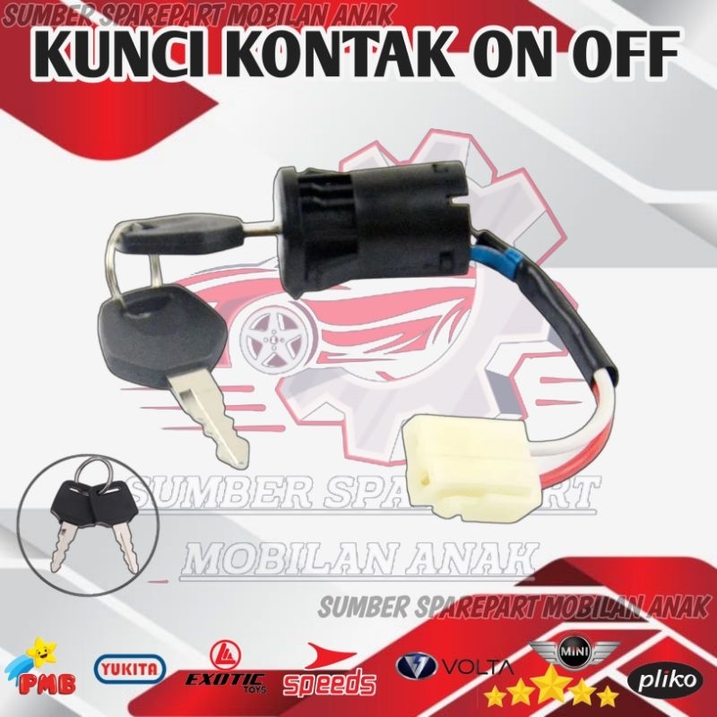 Jual KONTAK KUNCI POWER ON OFF KEY SWITCH MOBIL MOTOR MAINAN AKI PLIKO ...