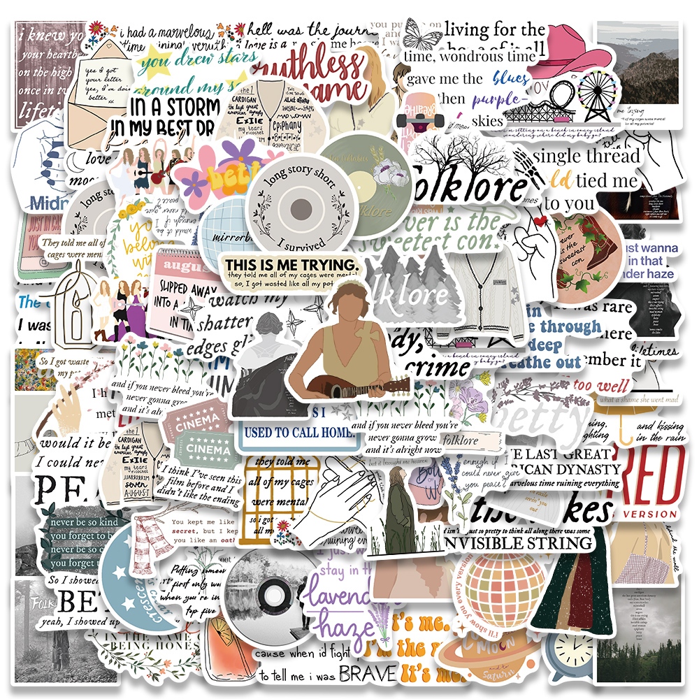 Jual [52PCS]Ins Gaya Stiker Pack Taylor Swift Folklore Album Terbaru ...