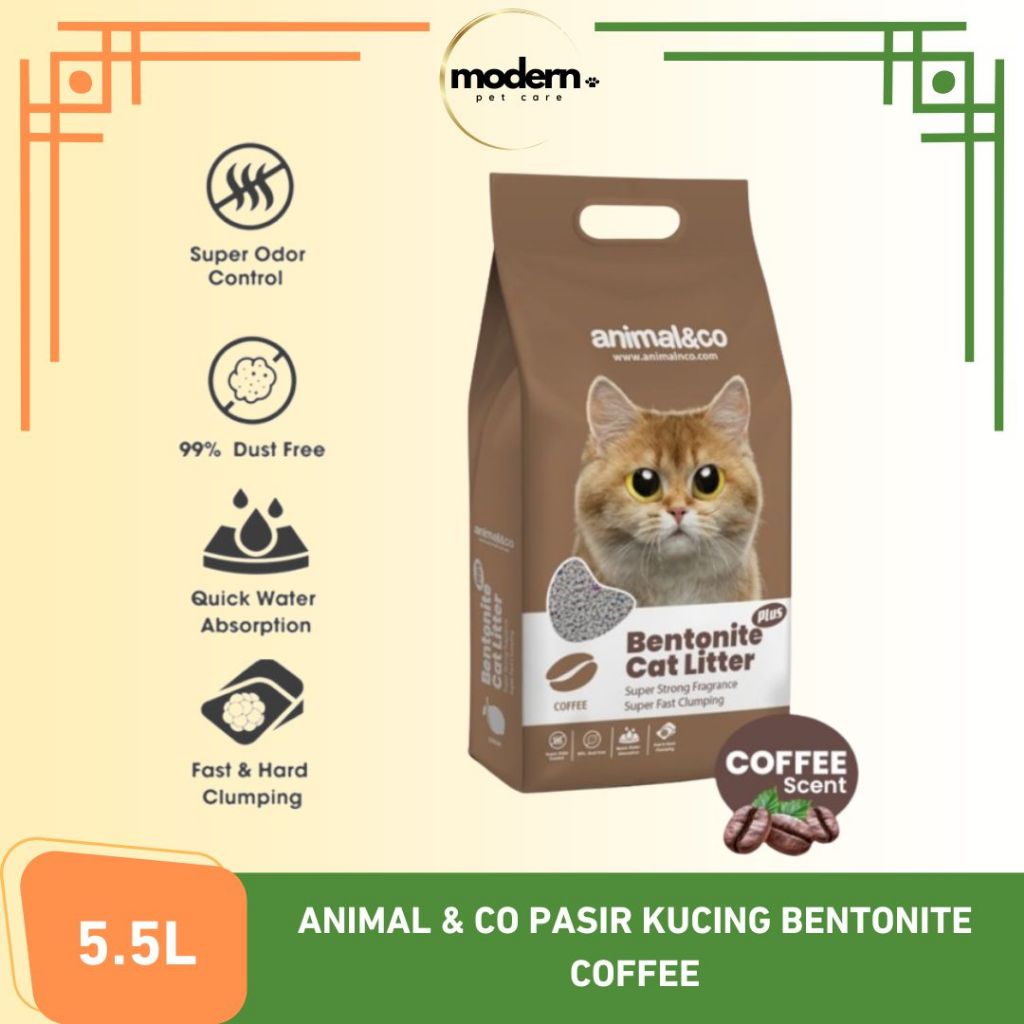 Jual Animal & Co Pasir Kucing Premium Bentonite Gumpal Wangi Coffee 5.5 ...