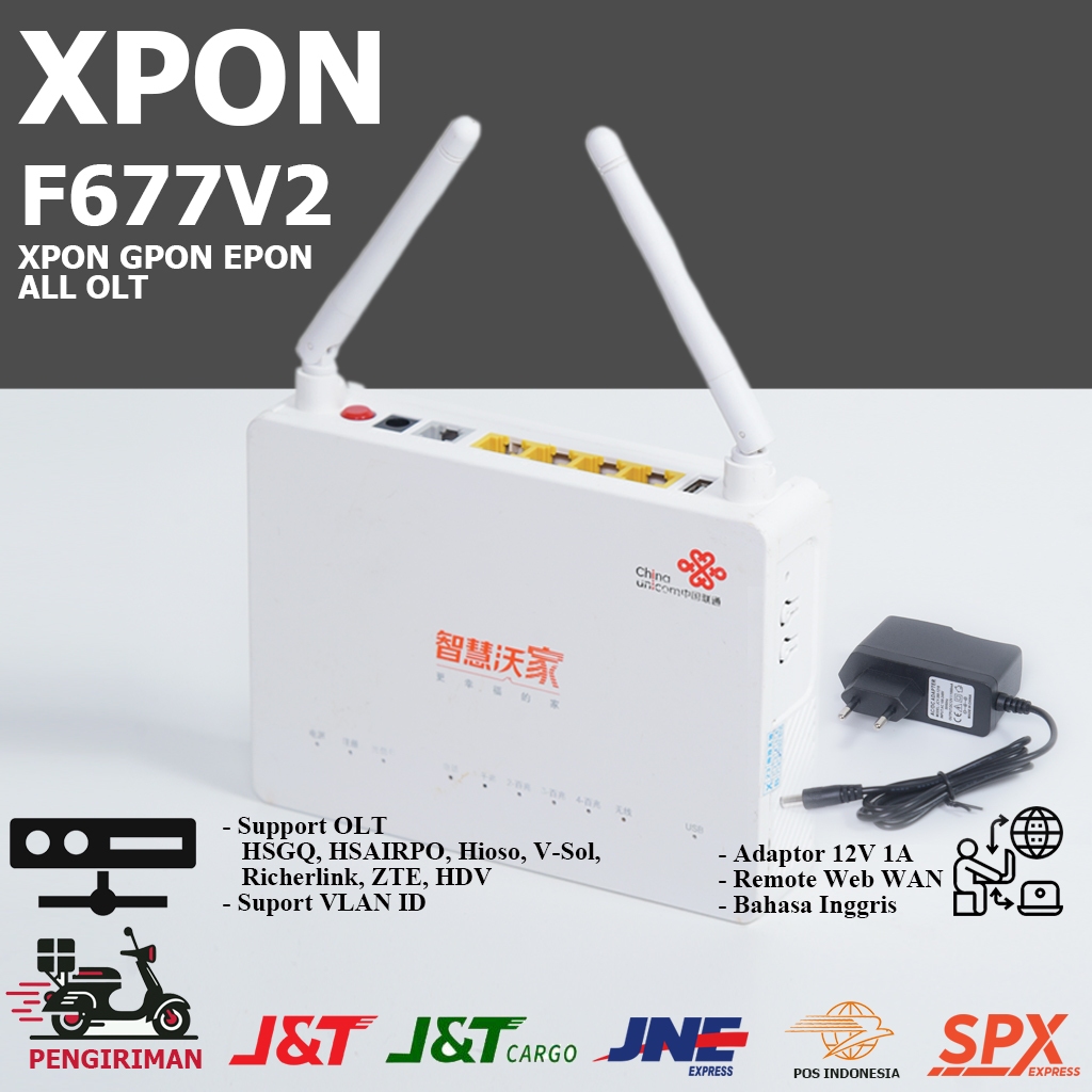 Jual Xpon F677 V2 Epon modem onu Gpon berserta Adaptor | Shopee Indonesia