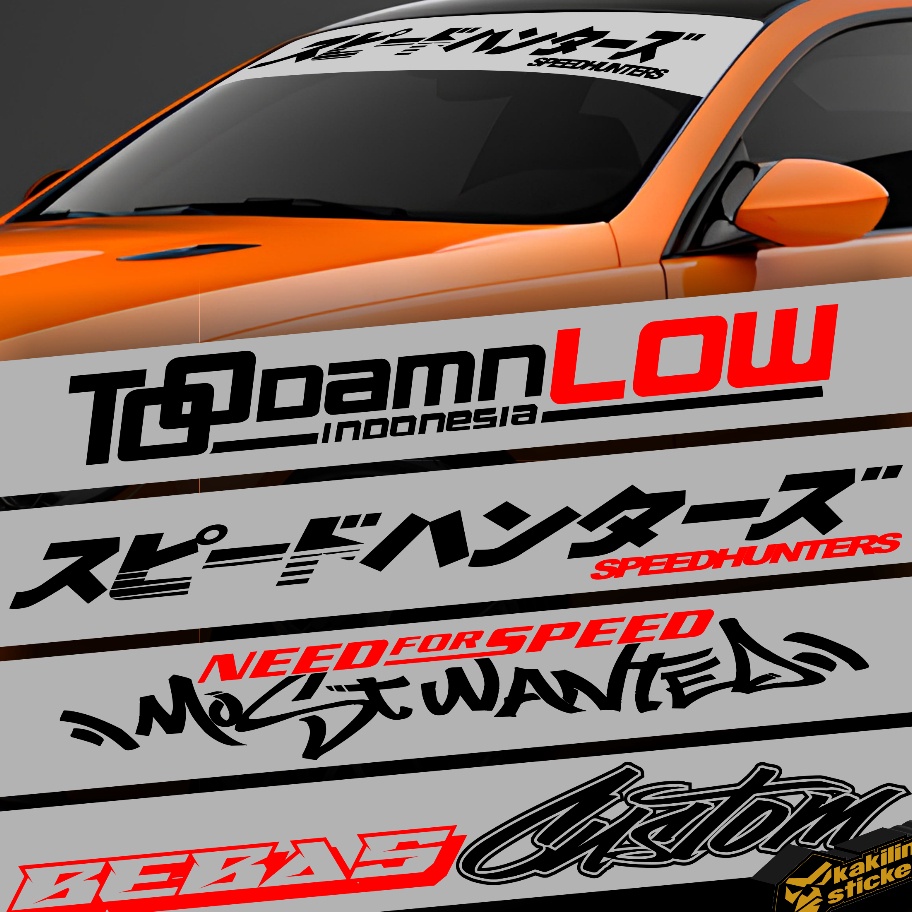 Jual Sticker Kaca Mobil Toodamnlow Text Kanji Speedhunters Need For