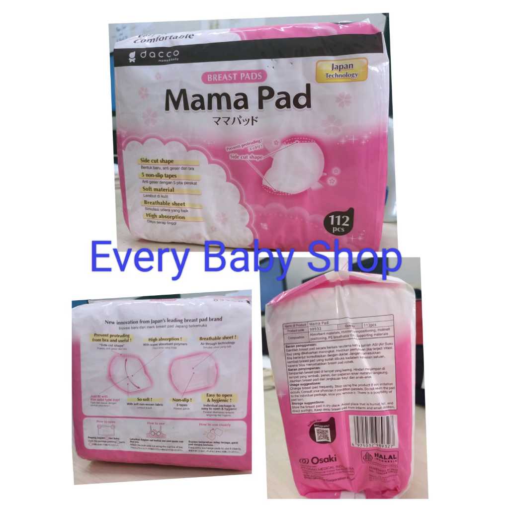 Jual Mamapad Breastpad isi 112 pcs 3D Side Cut Shape Dacco EXP 2029 ...