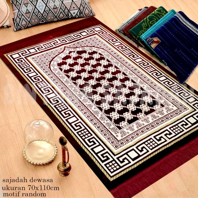 SAJADAH BLUDRU TURKI PREMIUM  HALUS LEMBUT UKURAN 70 X 110