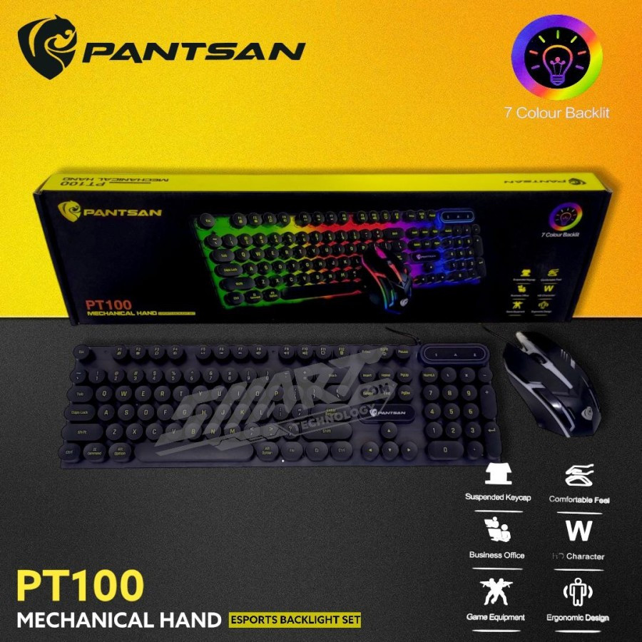 Jual KEYBOARD + MOUSE GAMING PANTSAN PT100 PT 100 PT-100 MURAH | Shopee ...