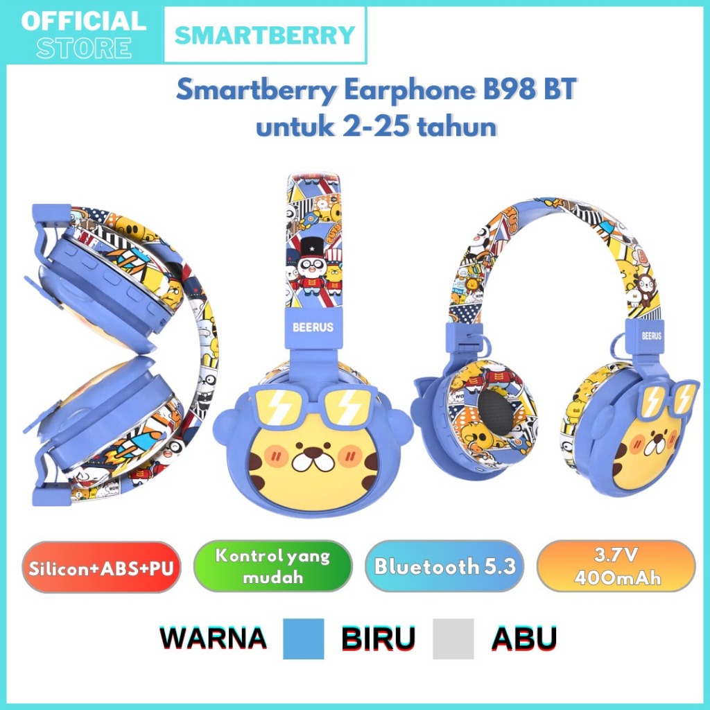 Jual Headphone smartberry 98BT,Bluetooth V5.3,Waterproof IPX-4,SUPER ...