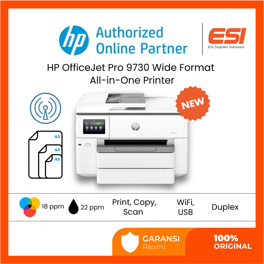 Jual HP OfficeJet Pro 9730 Wide Format All-in-One Printer (537P5C ...