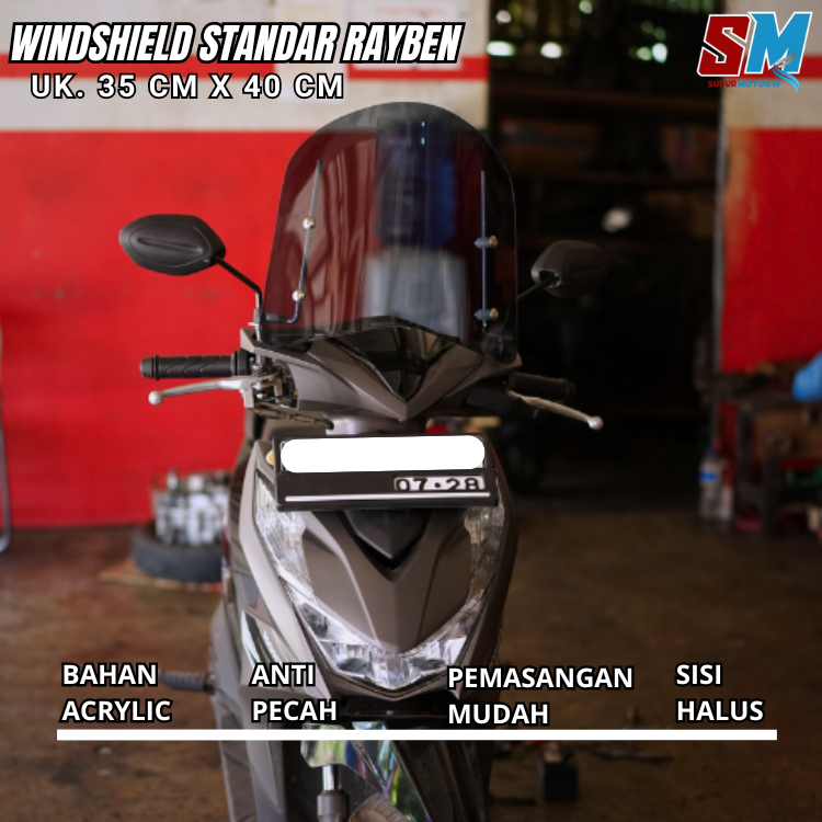 Jual Windshield Ukuran 35cm X 40cm Rayben Hitam Transparan Universal ...