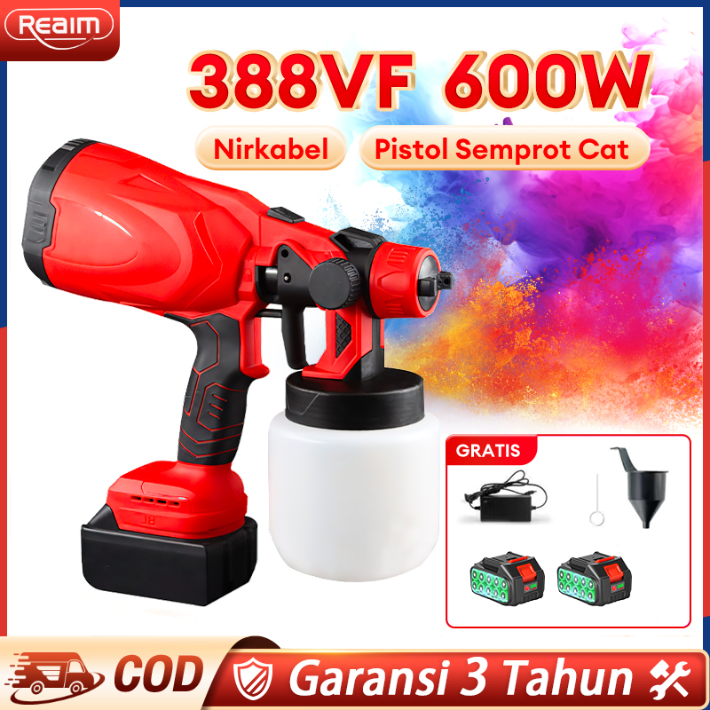 Jual Reaim W Ml Electric Spray Gun Cordless Alat Semprotan Cat