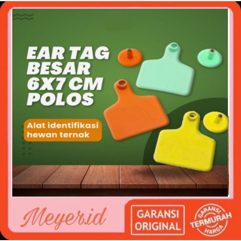 Jual Ear tag eartag polos ukuran Large / Besar 6x7cm untuk babi sapi ...