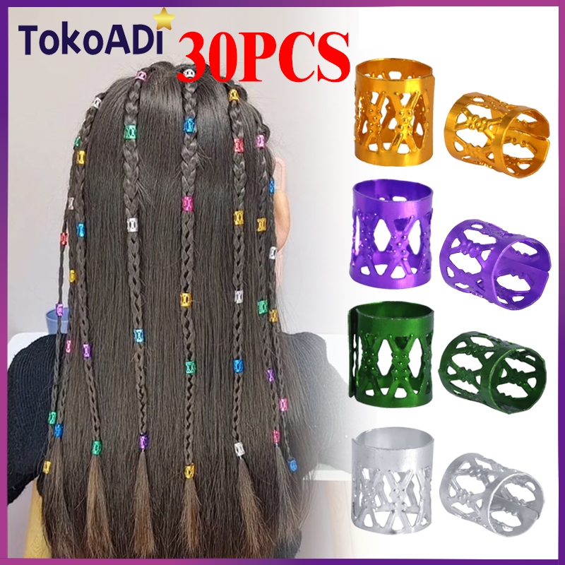 Jual 30PCS Cincin Manik Adjustable Bahan Untuk Dekorasi Rambut Kepang ...