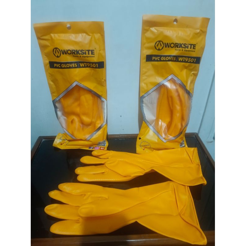 Jual Sarung tangan karet Worksite PVC Gloves Shopee Indonesia