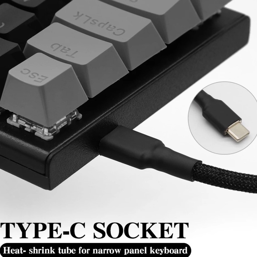 Jual ZIFRIEND Braided Coiling Mechanical Keyboard Aviation Connector ...