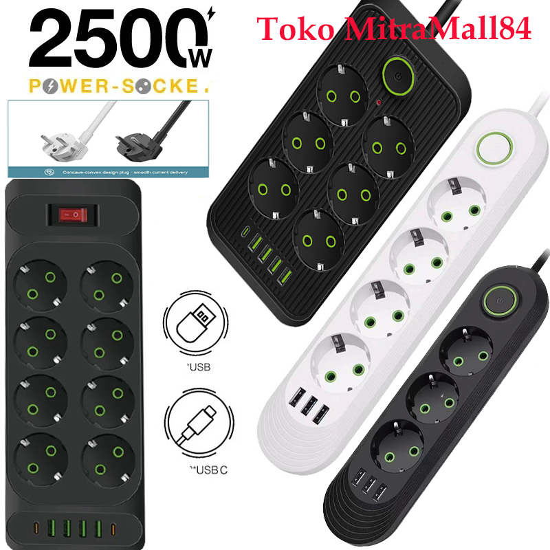 Jual Stop Kontak USB Type C Terminal Colokan Listrik Steker EU Plug ...