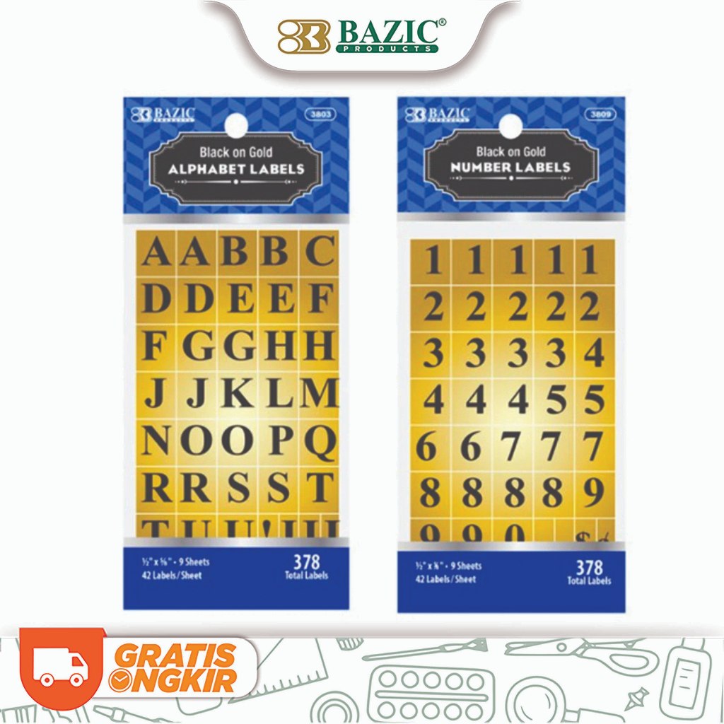 Jual Bazic Alphabet & Number Labels - Sticker Huruf & Angka | Shopee ...