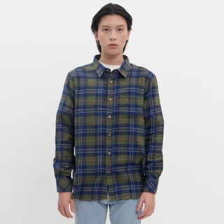 M231 Kemeja Pria Flannel Panjang Hijau 0145