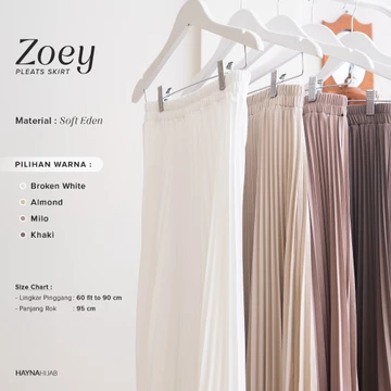 HAYNA Zoey Pleats Skirt (Broken White) Rok Wanita Plisket
