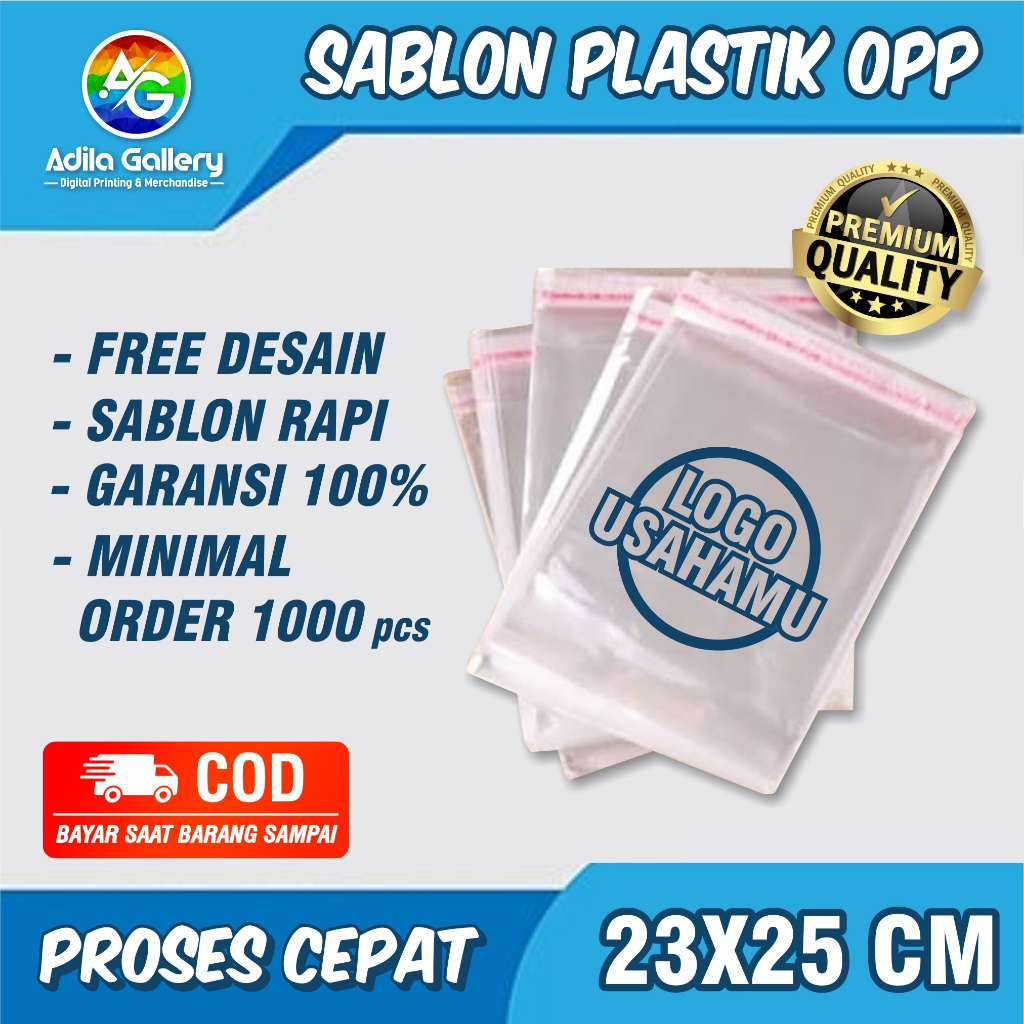 Jual [PAKET 1000pcs] SABLON PLASTIK OPP / PLASTIK KEMASAN / PLASTIK OPP ...