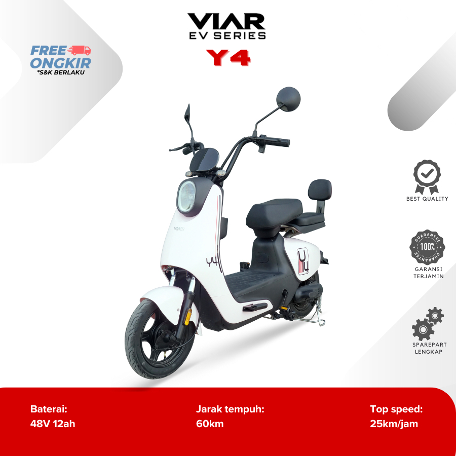 Jual SEPEDA LISTRIK VIAR Y4 ORIGINAL GARANSI RESMI Shopee