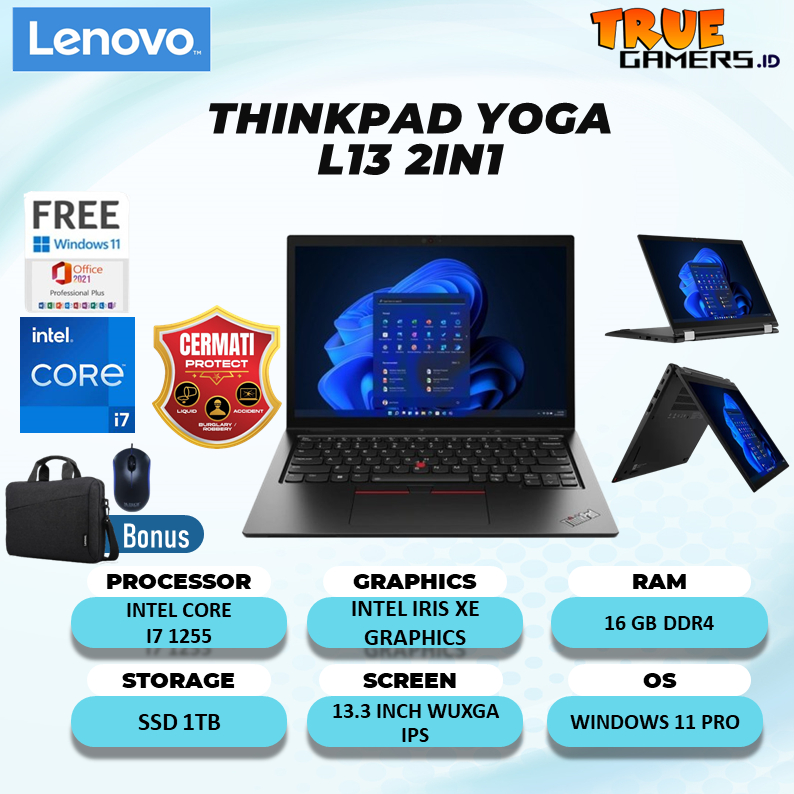 Jual Laptop Lenovo Thinkpad Yoga L13 2in1 Intel i7 1255U Ram 16GB Ssd ...