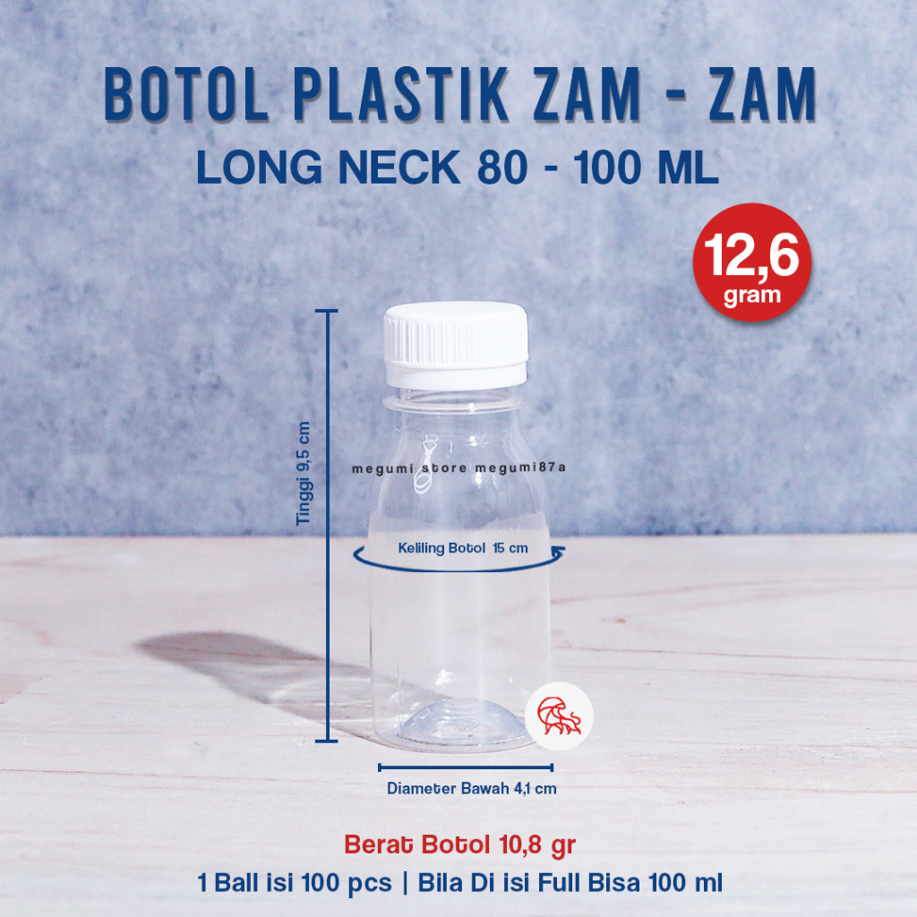 Jual botol zam zam long neck 80ml - 100ml // botol sample // botol nasi ...